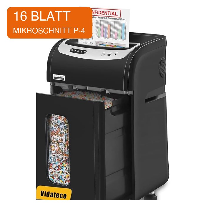VidaTeco Paper Shredder, 16-Sheet Micro Cut