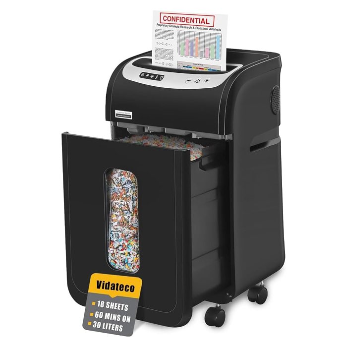 VidaTeco Paper Shredder, 18-Sheet Micro Cut