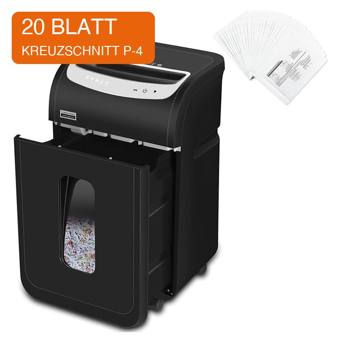 VidaTeco Paper Shredder, 20-Sheet Cross Cut