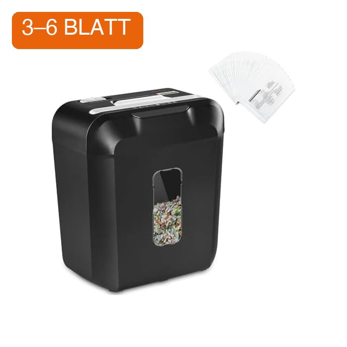 VidaTeco Paper Shredder, 5-Sheet Cross Cut (3–6 sheets)