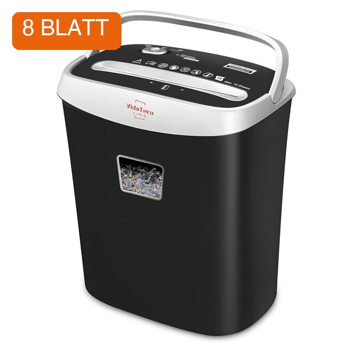 VidaTeco Paper Shredder, 8-Sheet Cross Cut